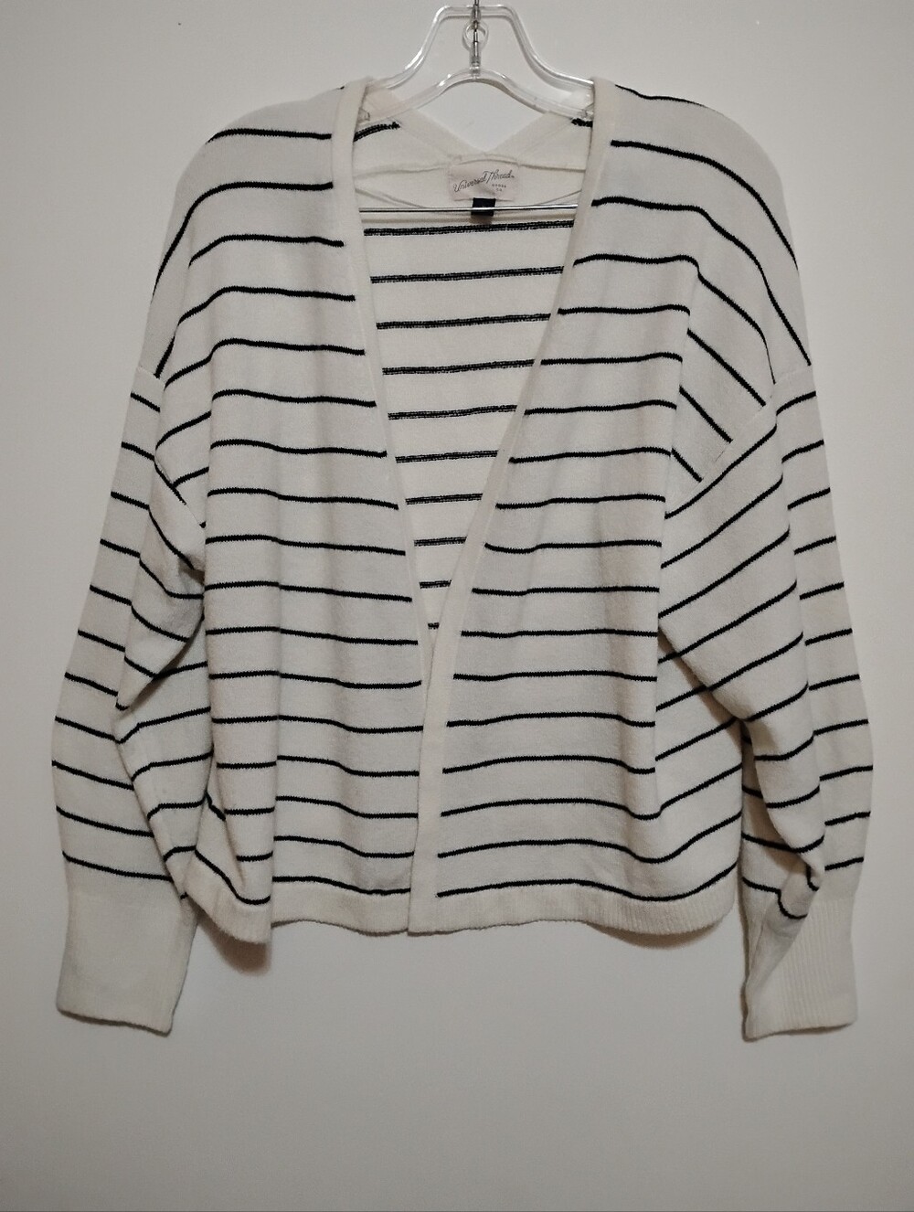 UNIVERSAL THREAD TM Striped Open-Front Women’s Sweater Cardigan Cream/Black S
